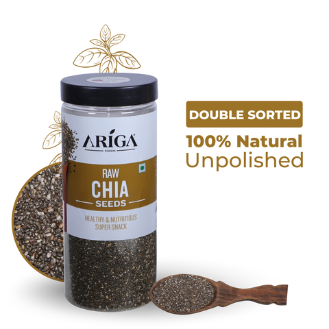 Ariga Foods raw chia seeds 500g premium quality superfood seeds jar