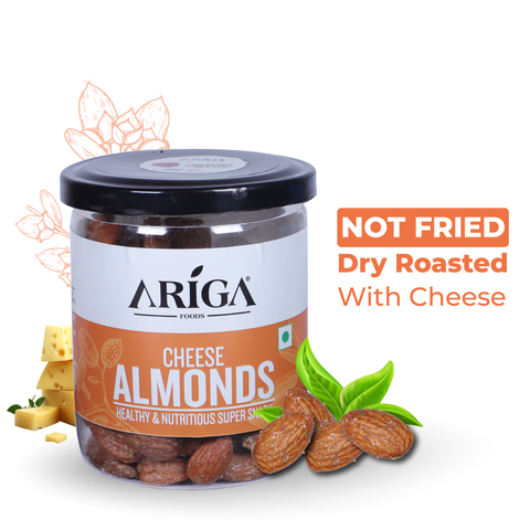 Ariga Foods cheese roasted almonds 200g premium badam healthy snack pack