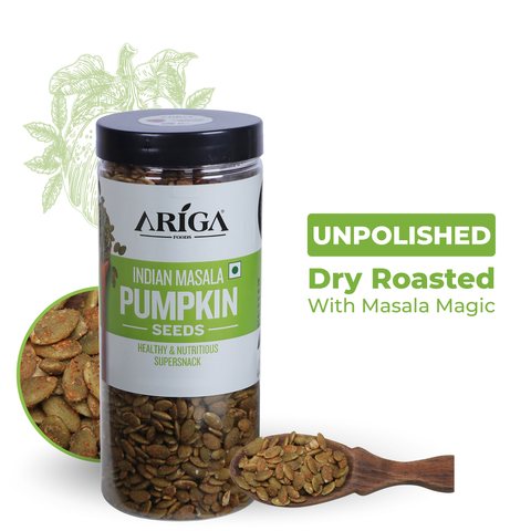 Ariga Foods Indian masala pumpkin seeds 500g dry roasted healthy snack pack