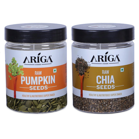Ariga Foods raw seeds combo with pumpkin seeds and chia seeds