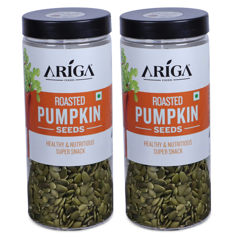 Ariga Foods roasted pumpkin seeds 1kg premium healthy snack in clear jar