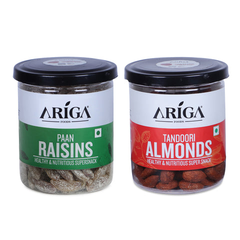 Tandoori almonds and paan raisins combo pack 500g premium dry fruits
