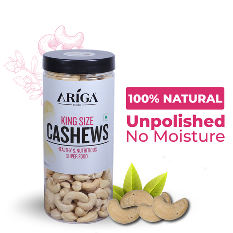 Ariga Foods King Size Premium Cashew Nuts 500g | Dry Fruit Kaju 240 Grade