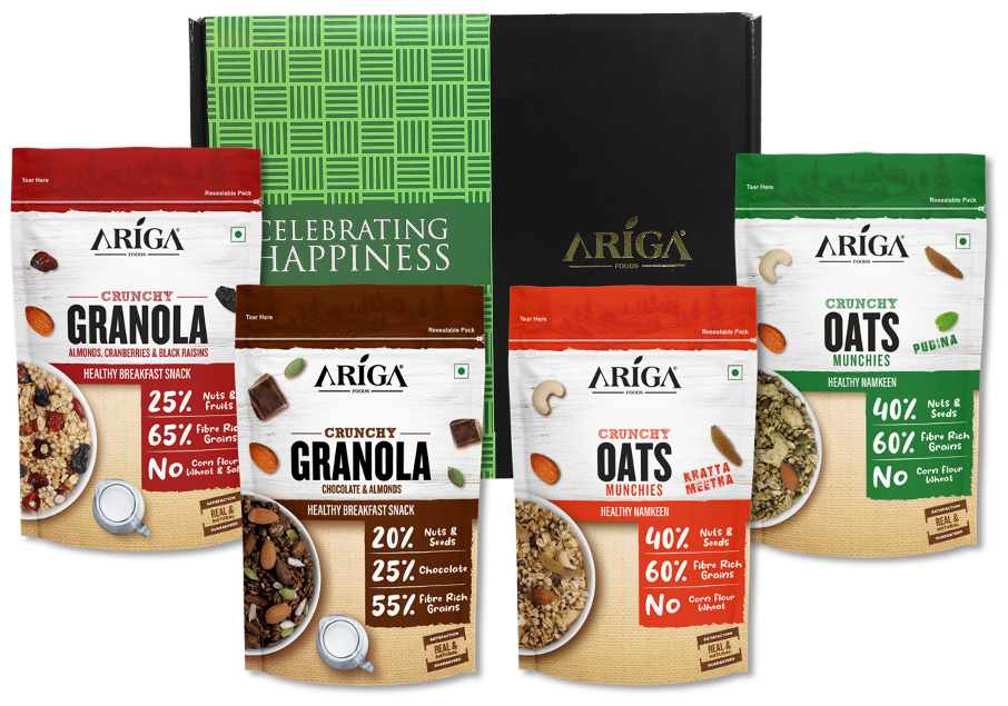 granola - oats crunchy namkeen ariga foods 