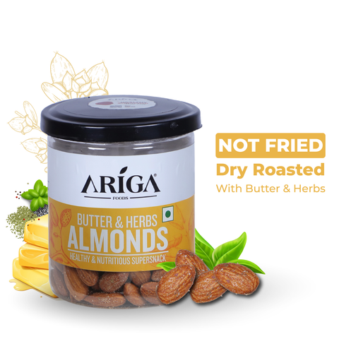 Butter herbs almonds 200g jar pack premium roasted almonds healthy snack