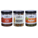 Ariga Foods flax seeds raisins pumpkin seeds combo pack healthy snack