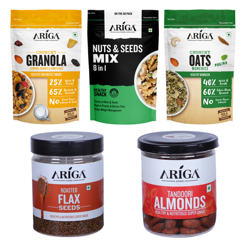 Ariga Foods granola corn flakes nuts & seeds combo pack healthy breakfast