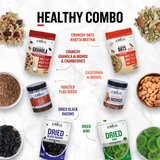 Buy healthy granola, oats, tandoori almonds with black raisins and flax seeds combo pack