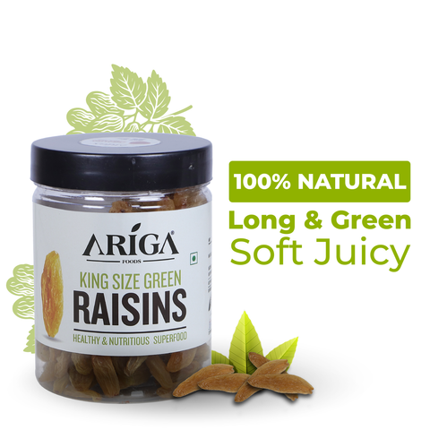 Ariga Foods king size green raisins 250g premium kishmish dry fruit pack