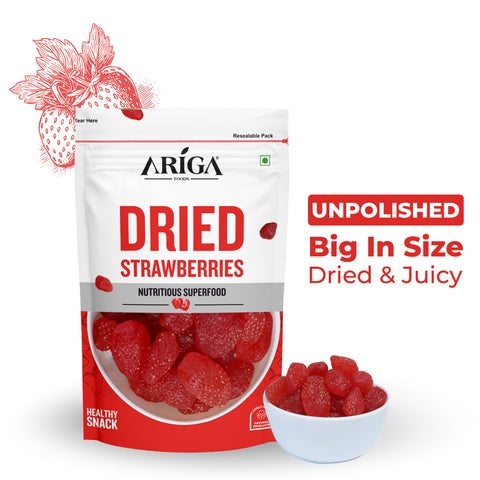 Premium dried strawberries 200g by Ariga Foods healthy sweet snack