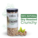 Ariga roasted salted pistachios 500g premium pista dry fruits jar packaging