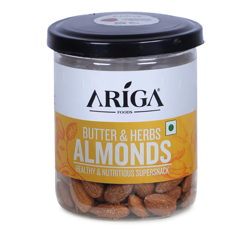 Butter & Herbs Almonds 200g | Roasted 100% Premium Badam Ariga foods
