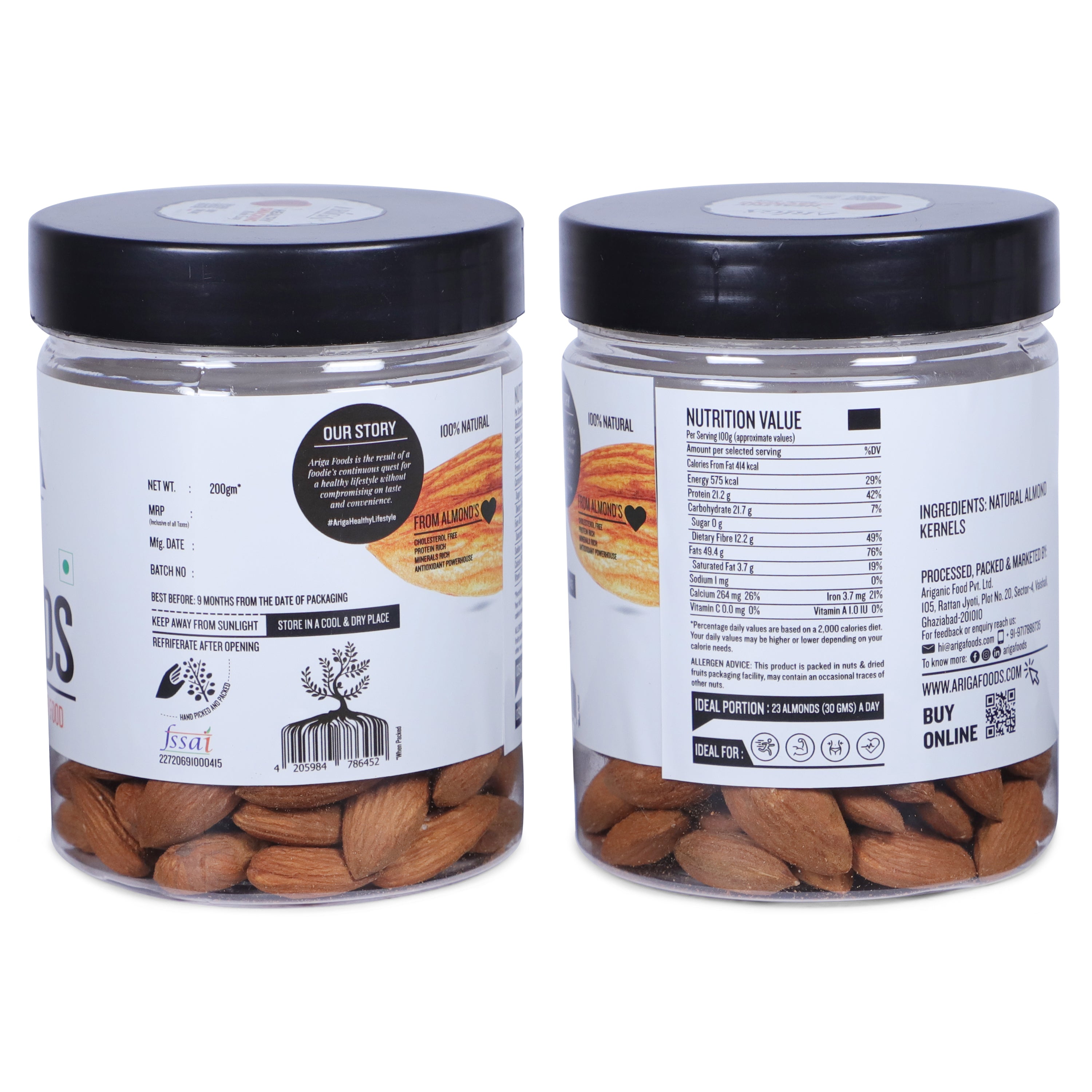 Premium California Almonds 200g Badam 