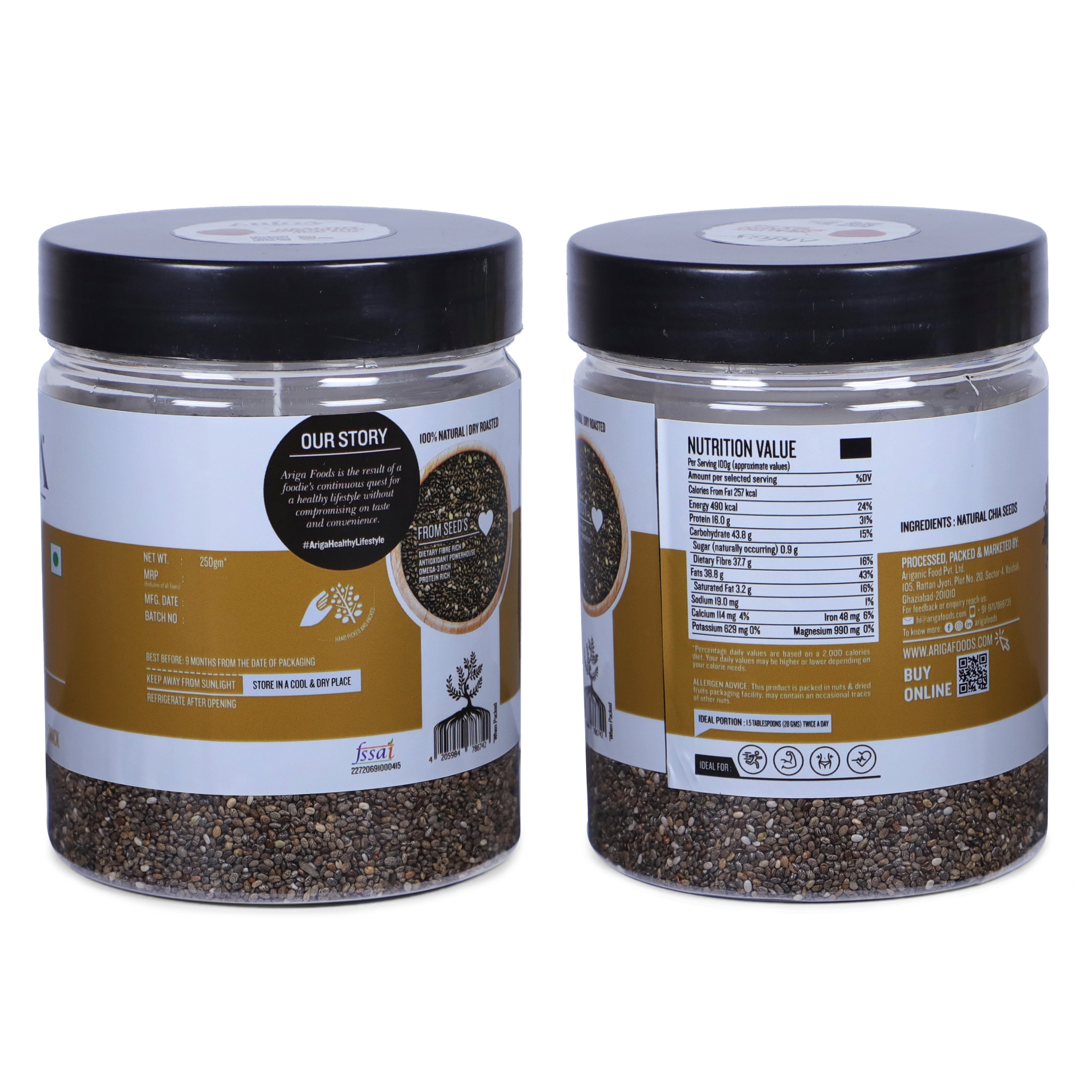 Roasted Chia Seeds 250g | 100% Premium Quality