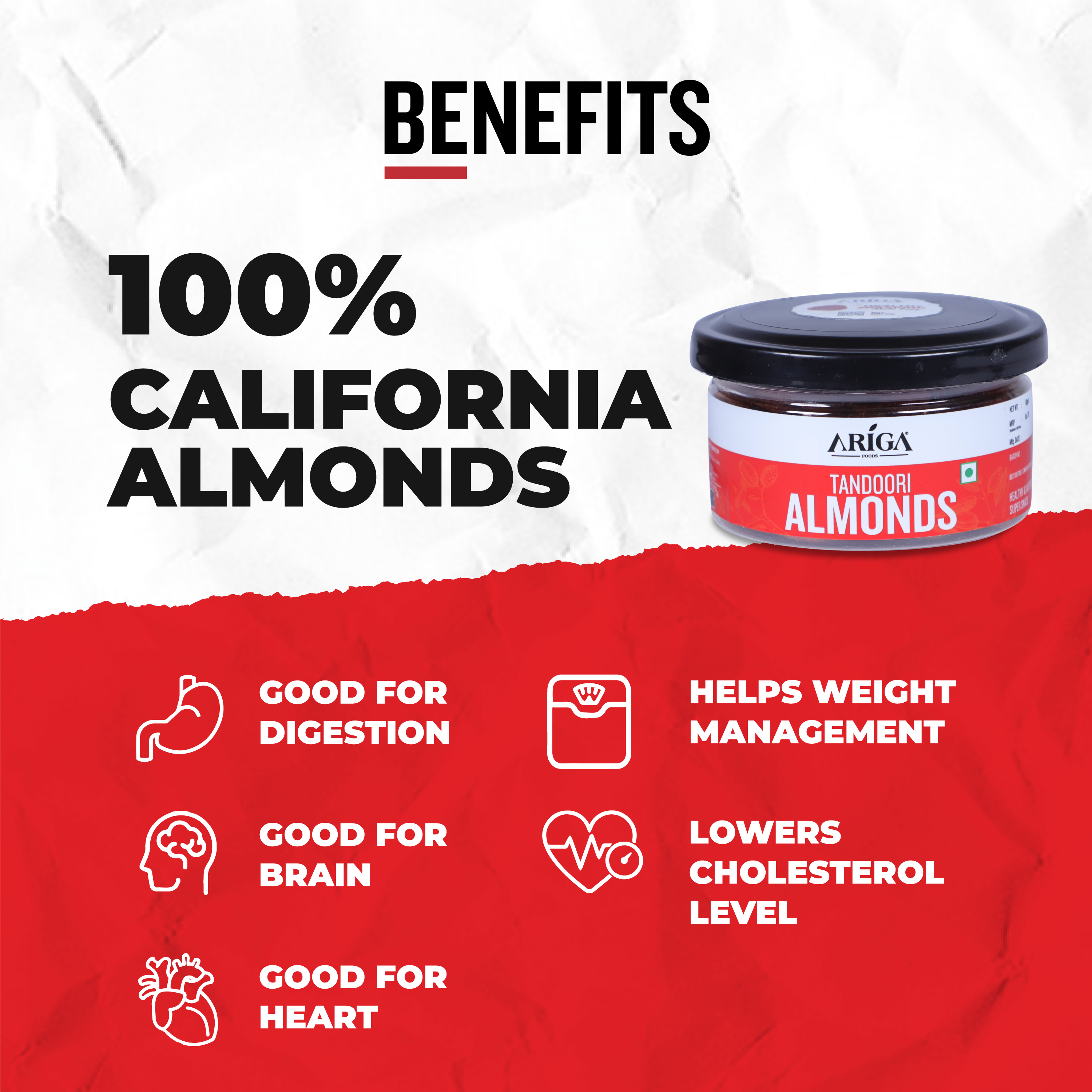 Tandoori Almonds 80g | Roasted 100% Premium Badam