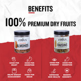 Benefits Premium dry fruits Ariga Foods Natural California Almonds (Badam)- 200g and Raisins (Kishmish)- 250g | Dry Fruits Combo Pack 450g | Mixed Nuts