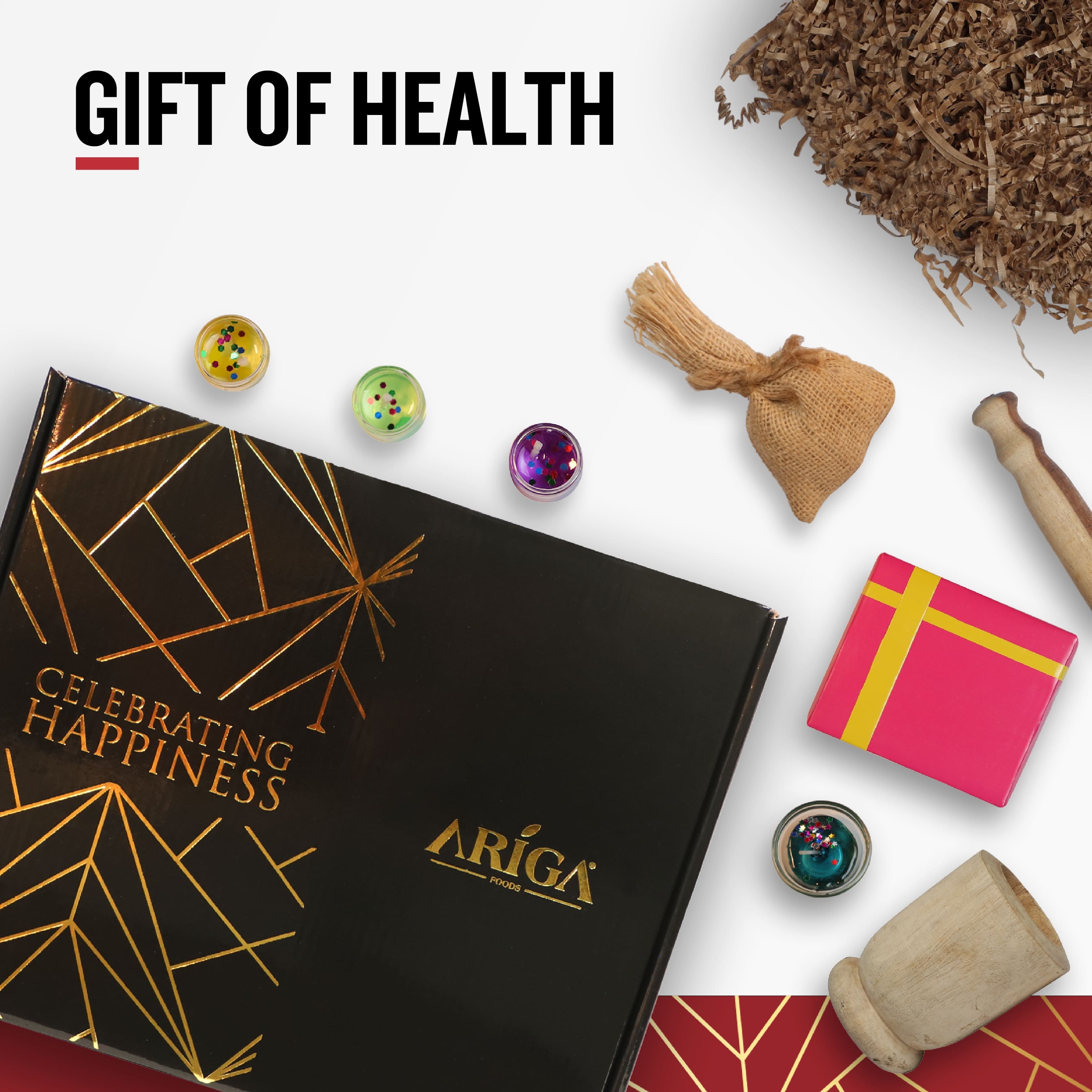 Blooming Diwali Gift Box Assorted- Trail Mix, Berries Mix, Breakfast Granola and Oats Munchies | 4 Packs 800g | Ariga Foods