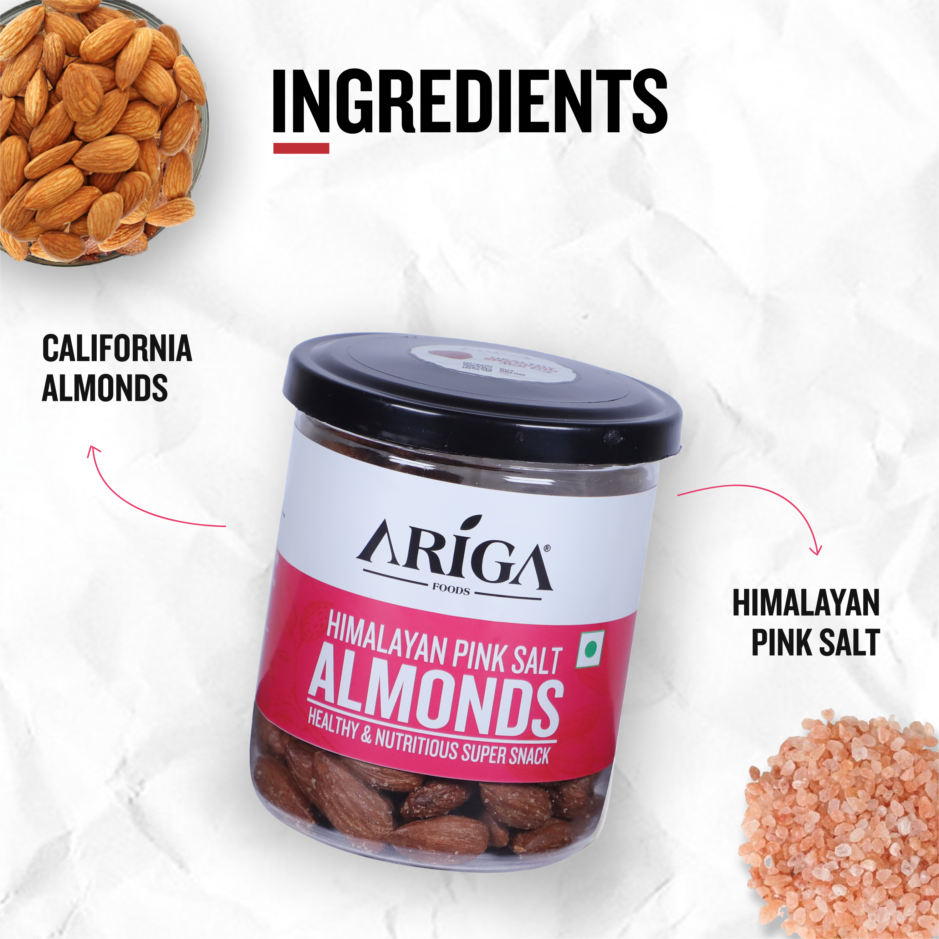 Himalayan Pink Salt Almonds 200g | Roasted 100% Premium Badam