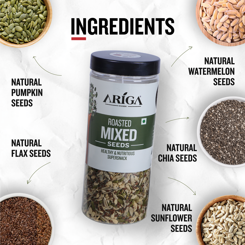 Buy Roasted Mix Seeds Online 1Kg | Get Free Jar – Ariga Foods