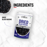 Afghani black raisins served in bowl healthy dry fruits snack