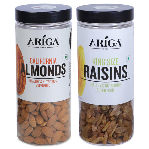 Premium dry fruits combo pack with California almonds and king size raisins
