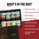 Healthy dry fruits mix box with almonds raisins and seeds snack