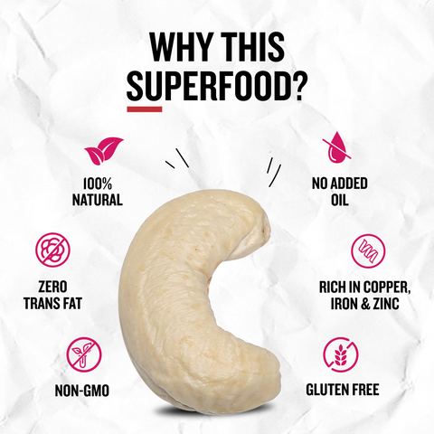 Whole king size cashew nuts 240 grade fresh crunchy kaju close up