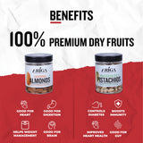 Healthy snacking with almonds and pistachios nutritious dry fruits combo