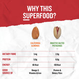 Fresh California almonds and pistachios healthy dry fruits snack