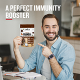 Crunchy granola chocolate almonds served as healthy snack for daily energy