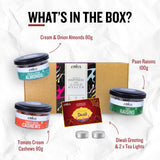 Diwali gifting dry fruits box with cream onion almonds cashews raisins