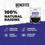 Afghani black raisins highlighting size and freshness