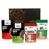 Crunchy granola oats superfood snack box with mixed dried berries