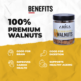 Ariga Foods premium halved walnuts 150g reusable jar healthy dry fruit snack