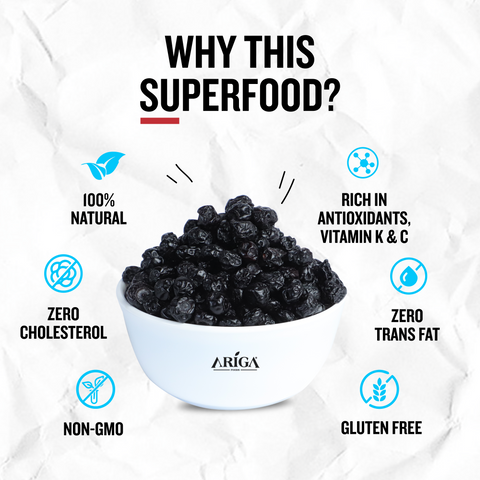 Dried blueberries showing texture premium healthy snack berries