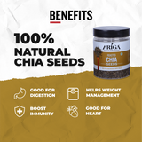 Roasted chia seeds showing texture and crunchy superfood