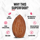 Roasted almonds coated with Himalayan pink salt in 200g Ariga Foods pack