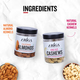 Daily consumption almonds and cashews for healthy diet energy boost