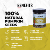 Natural roasted pumpkin seeds texture showing crunchy healthy pepitas snack