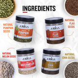 Healthy pumpkin-flax-watermelon-chia seeds benefits rich fiber protein omega seeds snack