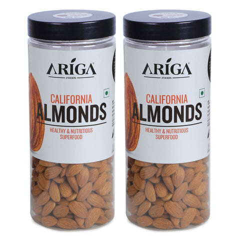 Premium California almonds 1kg jar by Ariga Foods natural raw badam