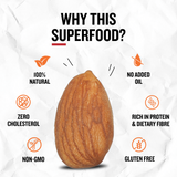 Delicious whole California almonds showing natural texture and freshness