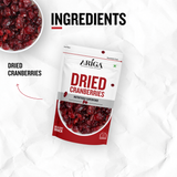 Dried cranberries used as healthy snack topping for cereals and salads
