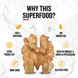 Close-up of premium halved walnuts kernels natural akhrot healthy snack