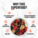 Trail mix nuts berries mix with almonds cranberries cashews healthy snack