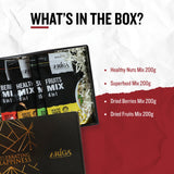 Premium nuts mix and superfood mix box with dried fruits and berries