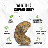 Close-up roasted pudina cashews mint coated crunchy kaju healthy snack