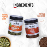 Flax seeds and pumpkin seeds nutrition rich fiber protein healthy snack option