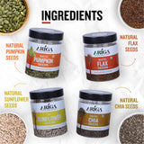 Mixed seeds diet snack for healthy eating chia flax pumpkin sunflower seeds