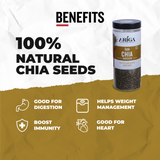 Ariga premium raw chia seeds 500g jar healthy fibre rich superfood